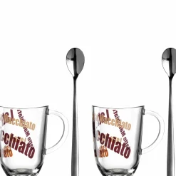 2 Latte Macchiato Tassen NAPOLI 380 ml 3 farbig + 2 Löffel*LEONARDO Clearance