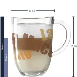 2 Latte Macchiato Tassen NAPOLI 380 ml 3 farbig + 2 Löffel*LEONARDO Clearance
