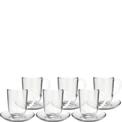 6 Latte Macchiatotassen NAPOLI 380 ml mit Untertassen*LEONARDO Sale