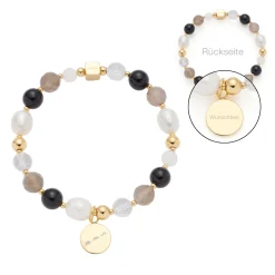 Armband HOPE gold/grau mit persönlicher Gravur*LEONARDO Best