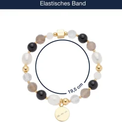 Armband HOPE gold/grau mit persönlicher Gravur*LEONARDO Best