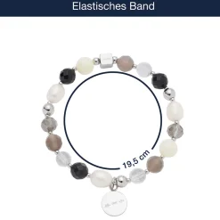 Armband HOPE silber/grau mit persönlicher Gravur*LEONARDO Best