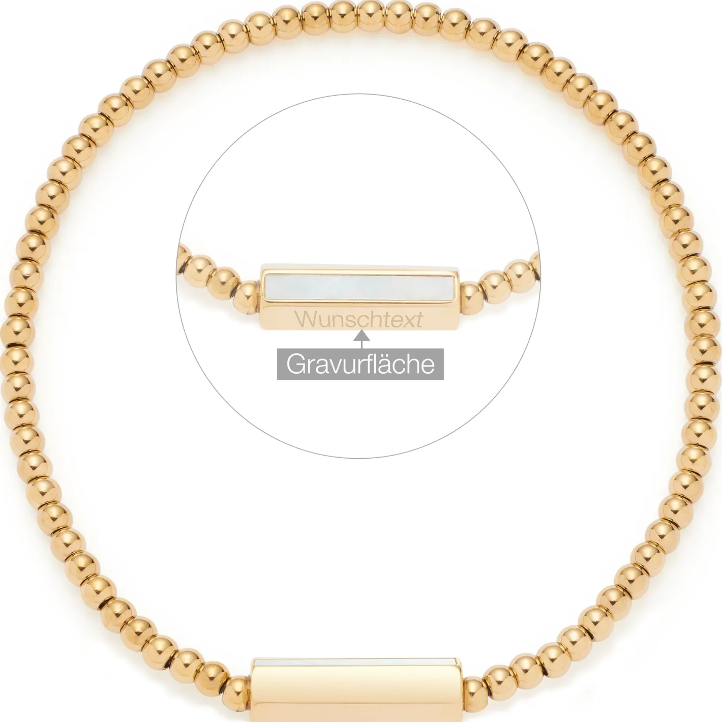 Armband PILEA gold mit persönlicher Gravur*LEONARDO Online