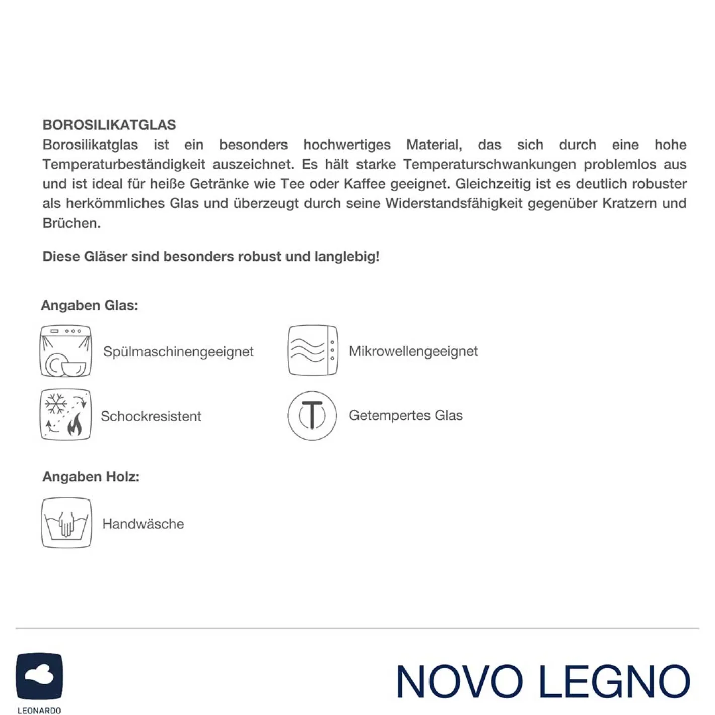 Becher NOVO LEGNO 430 ml 2er Set*LEONARDO