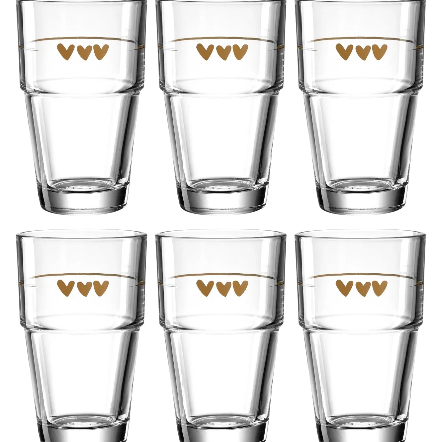 Becher SOLO 410 ml Herzen 6er-Set*LEONARDO Sale