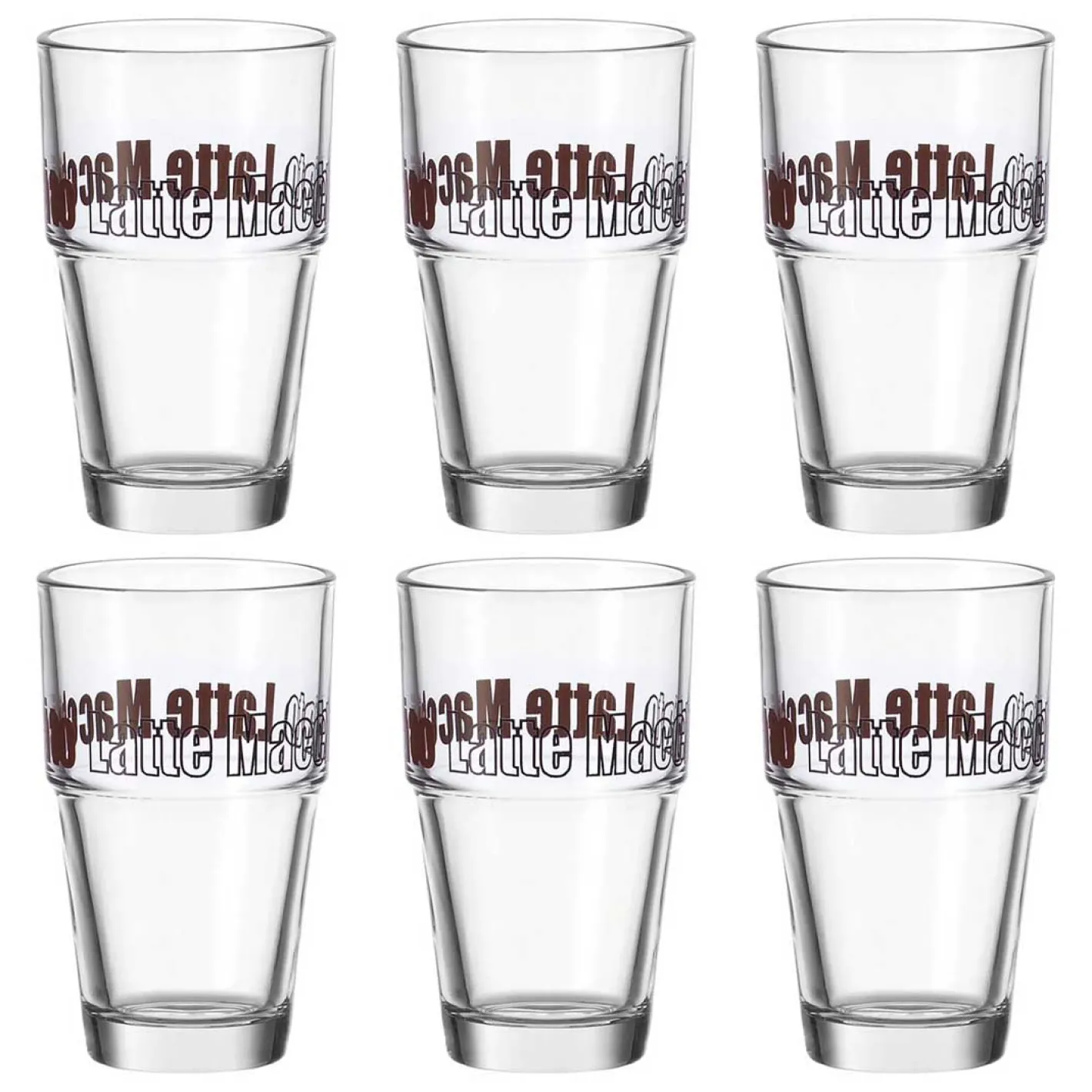 Becher SOLO 410ml braun Latte Macchiato 6er-Set*LEONARDO Best