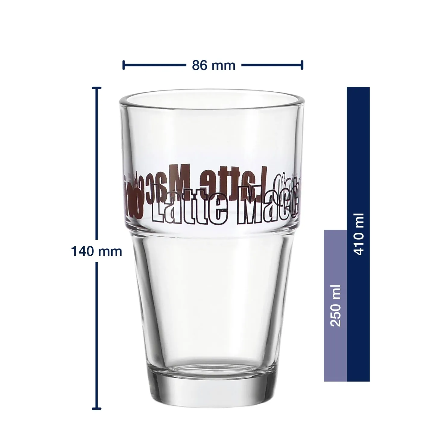 Becher SOLO 410ml braun Latte Macchiato 6er-Set*LEONARDO Best