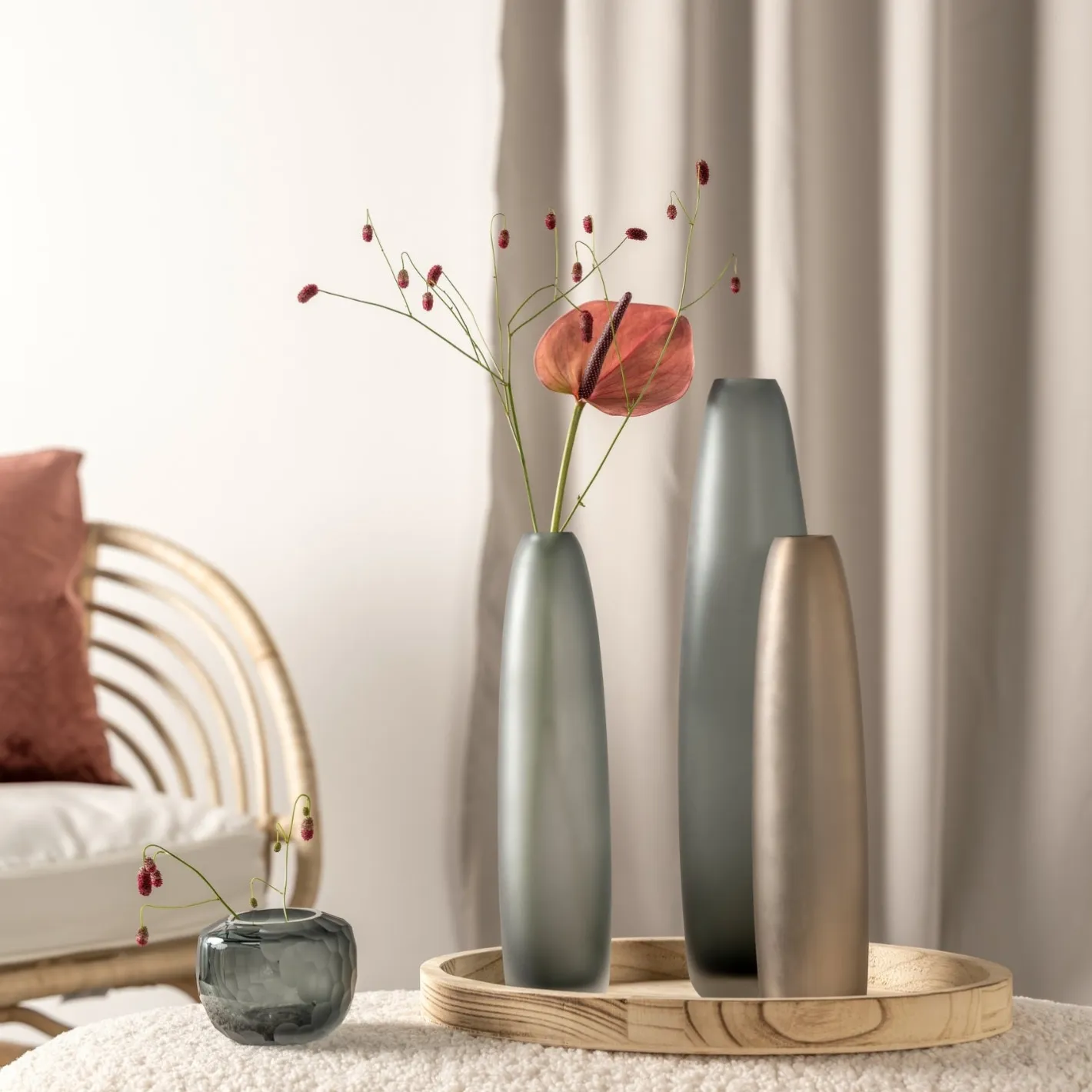 Bodenvase BELLAGIO 45 cm anthrazit*LEONARDO Discount