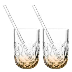 Caramel Macchiato Gläser GOCCE mit Glastrinkhalm 4-teilig*LEONARDO Outlet