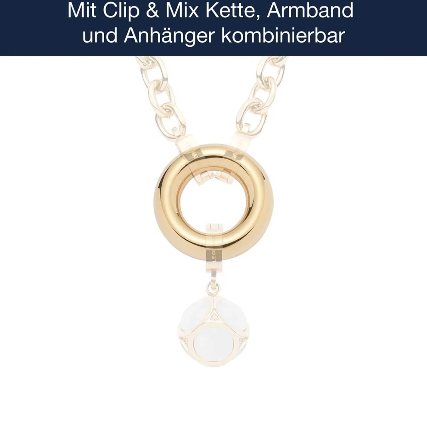 Edelstahlring BRACCHIALE gold Clip & Mix*LEONARDO Best