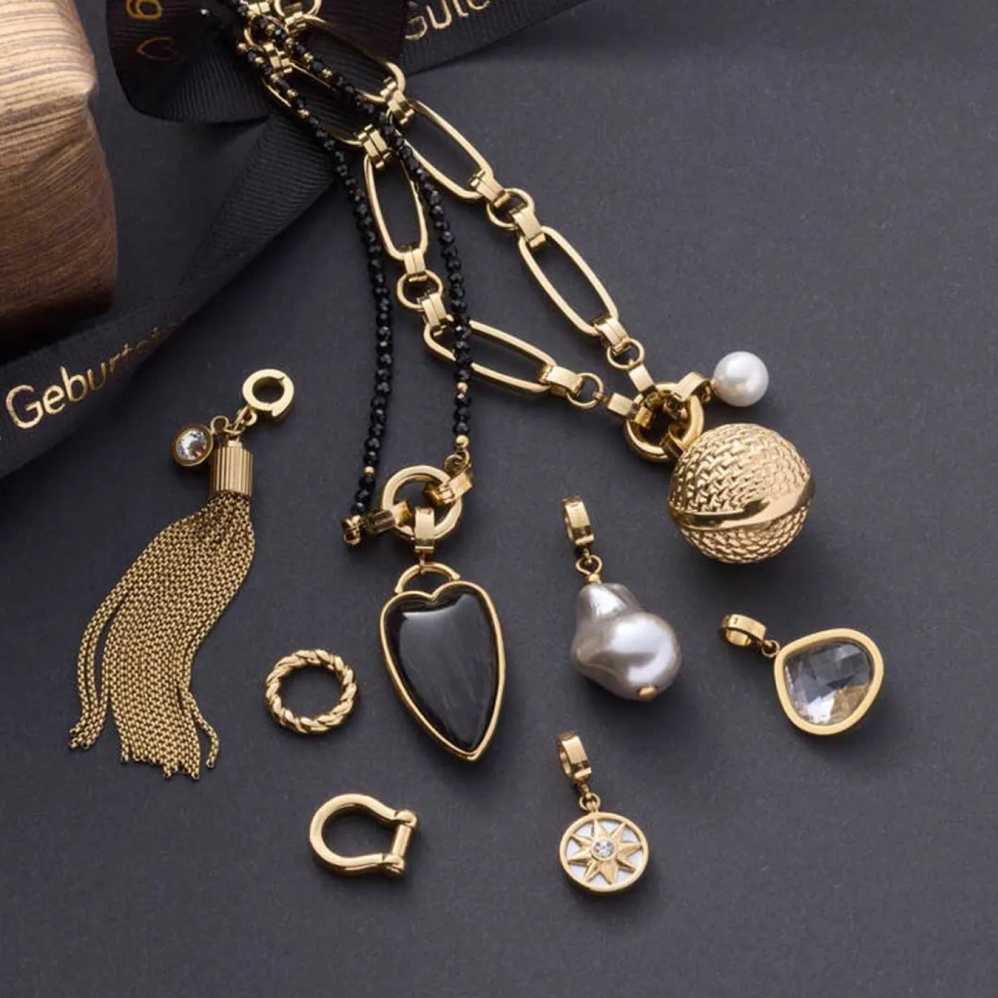 Edelstahlring BRACCHIALE gold Clip & Mix*LEONARDO Best