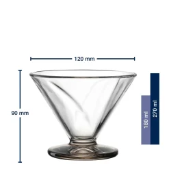 Eisschale aus Glas CONO 270 ml 3er-Set*LEONARDO Outlet