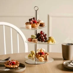 Etagere CENA silber asymetrisch 3-teilig*LEONARDO Clearance