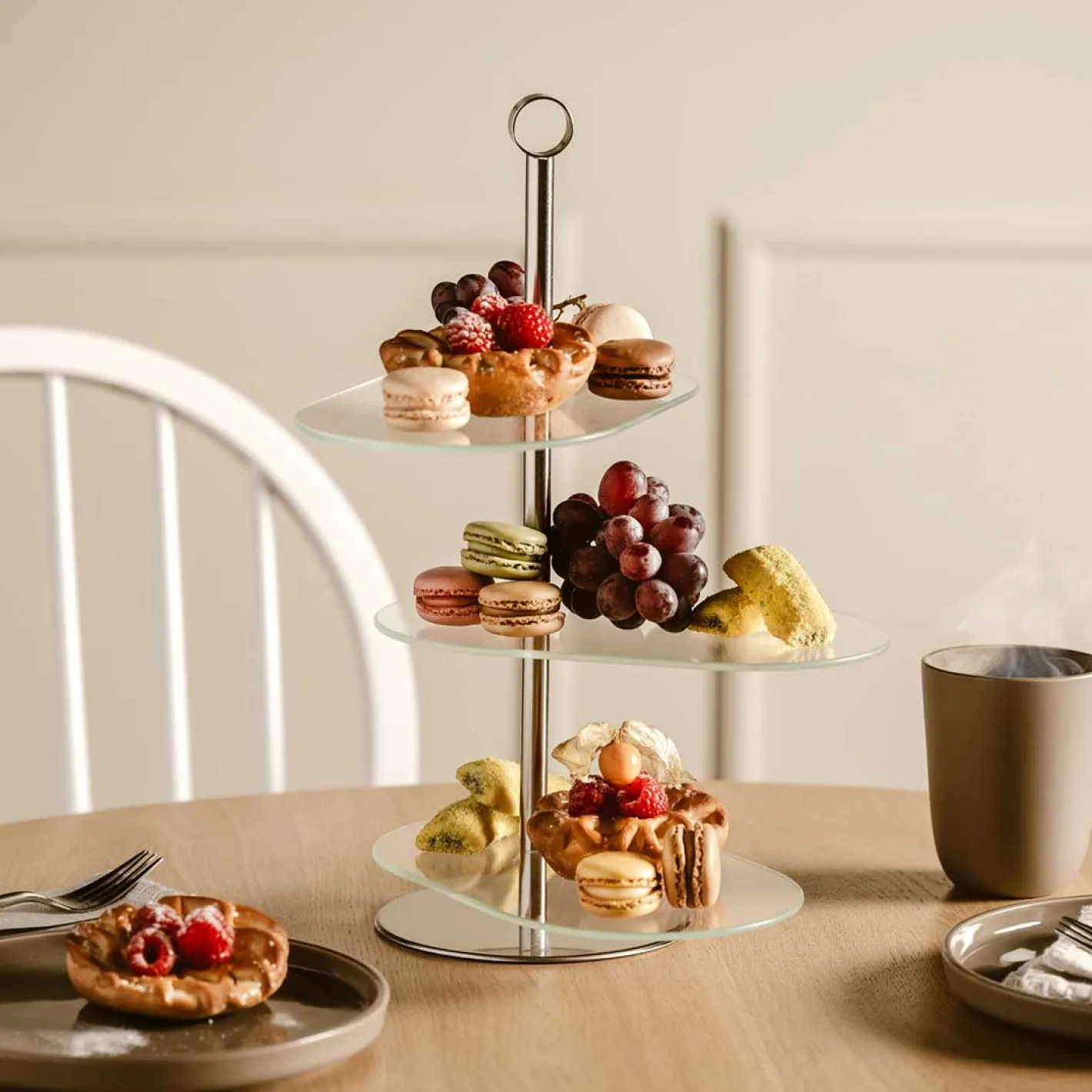 Etagere CENA silber asymetrisch 3-teilig*LEONARDO Clearance