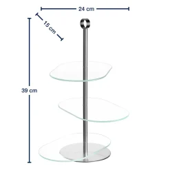 Etagere CENA silber asymetrisch 3-teilig*LEONARDO Clearance