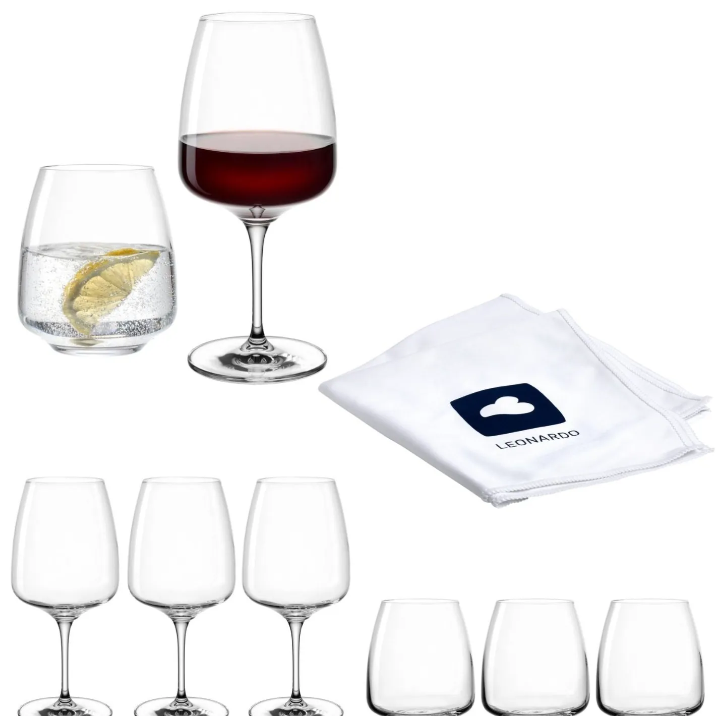 Glasset CESTI 8-teilig + Poliertuch*LEONARDO
