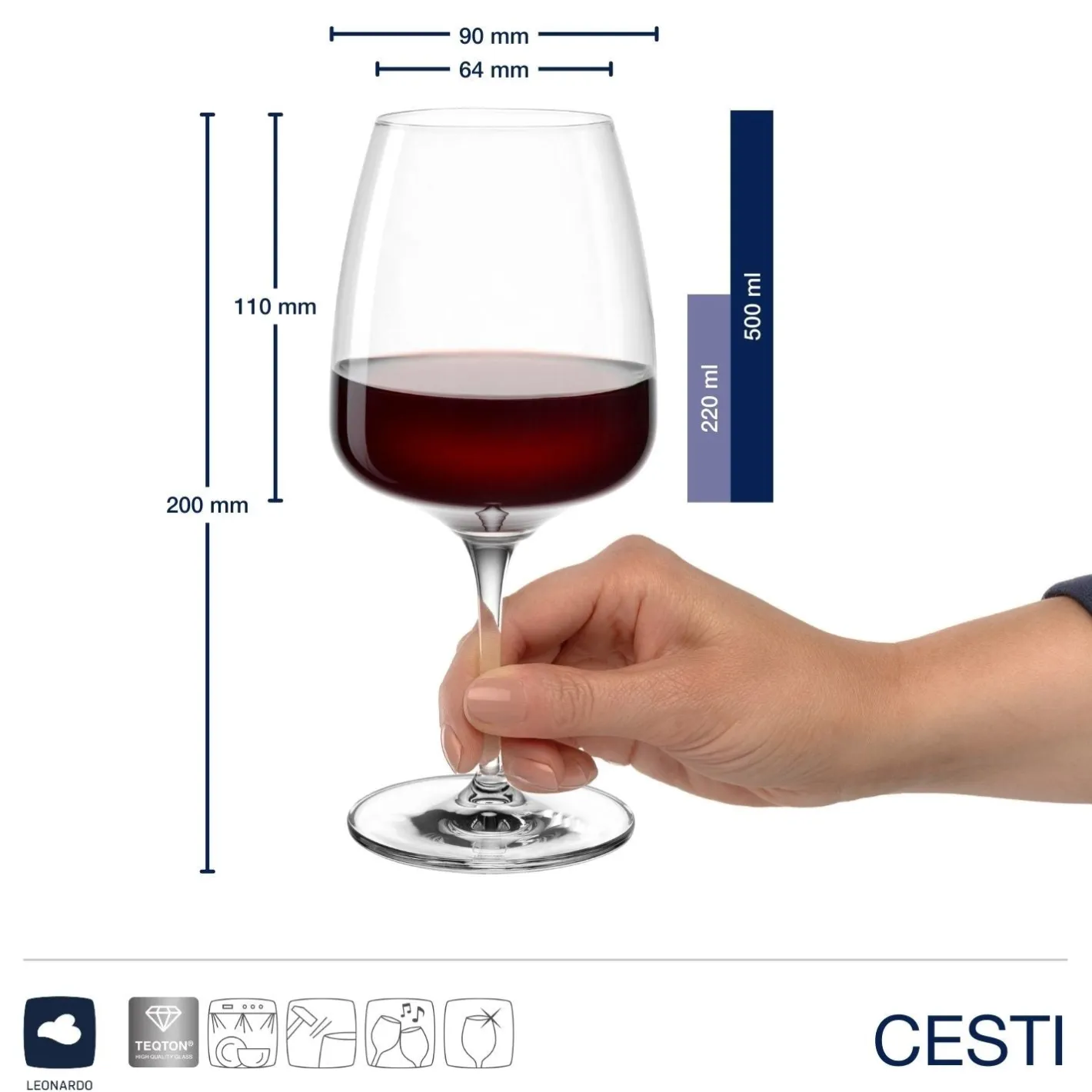 Glasset CESTI 8-teilig + Poliertuch*LEONARDO