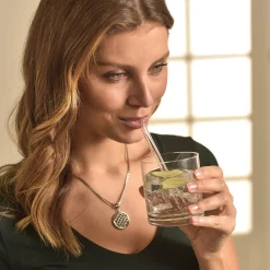 Glastrinkhalme CIAO 20 cm 4er-Set + Reinigungsbürste*LEONARDO Discount