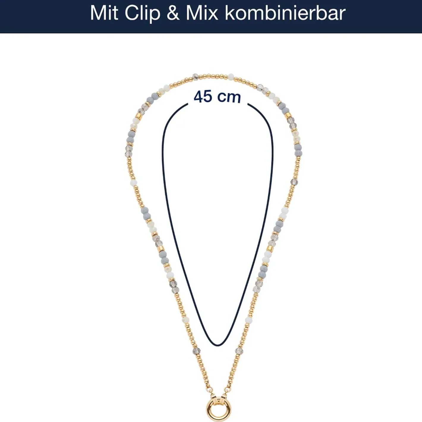 Halskette BERNIE 45 cm gold Clip & Mix*LEONARDO Outlet