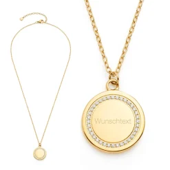 Halskette FERRARA 45 cm gold mit persönlicher Gravur*LEONARDO Online