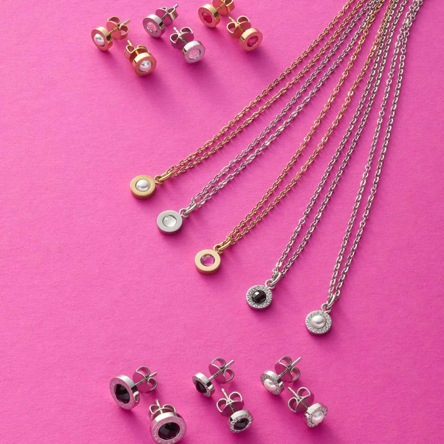 Halskette ISA 42 cm glitz/weiß*LEONARDO New