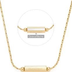 Halskette PILEA 45 cm gold mit persönlicher Gravur*LEONARDO Online