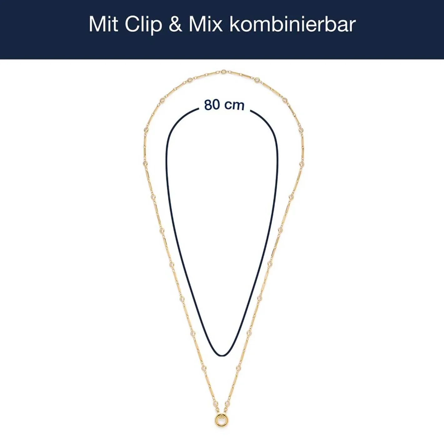 Halskette REBECCA 80 cm gold Clip & Mix*LEONARDO Online