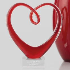 Herzskulptur HEART 24 cm rot mit persönlicher Gravur*LEONARDO Best