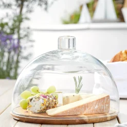 Holzkäseplatte/Glasglocke CUCINA 2-teilig*LEONARDO