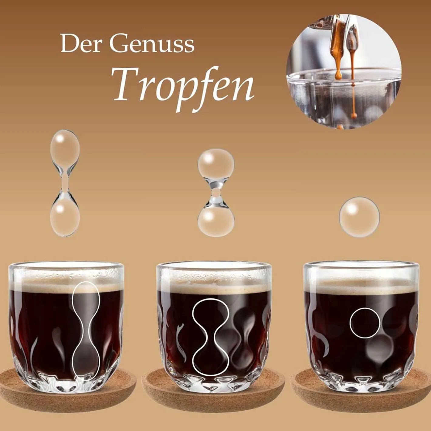 Kaffeeglas GOCCE 220ml 2. Variante 2er-Set*LEONARDO New