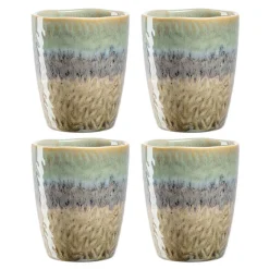 Keramikbecher MATERA 300 ml grün/anthrazit/beige 4er-Set*LEONARDO Online