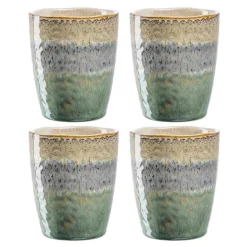 Keramikbecher MATERA 300 ml beige/anthrazit/grün 4er-Set*LEONARDO Clearance