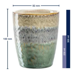 Keramikbecher MATERA 300 ml beige/anthrazit/grün 4er-Set*LEONARDO Clearance