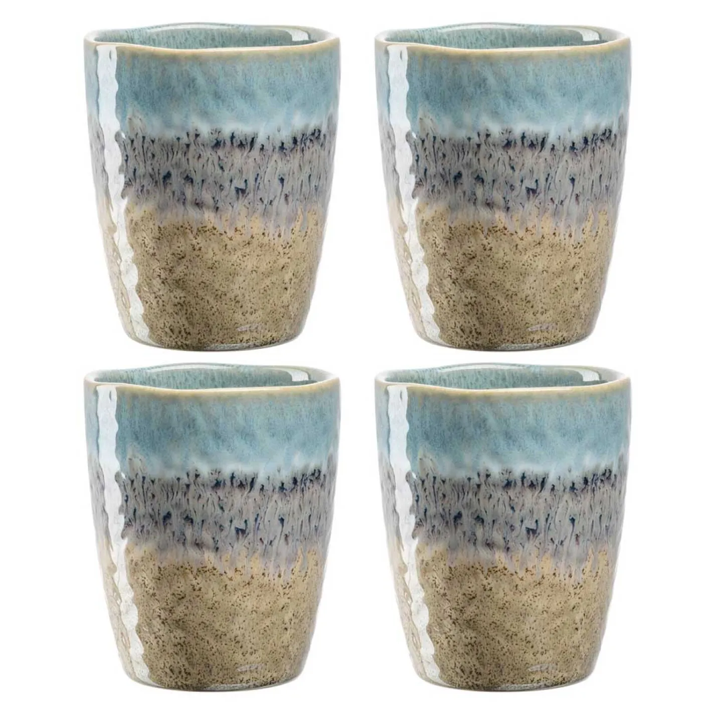 Keramikbecher MATERA 300ml blau/anthrazit/beige 4er-Set*LEONARDO Clearance
