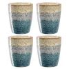 Keramikbecher MATERA 300ml beige/anthrazit/blau 4er-Set*LEONARDO Outlet
