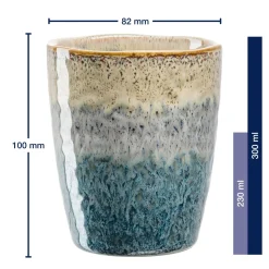 Keramikbecher MATERA 300ml beige/anthrazit/blau 4er-Set*LEONARDO Outlet