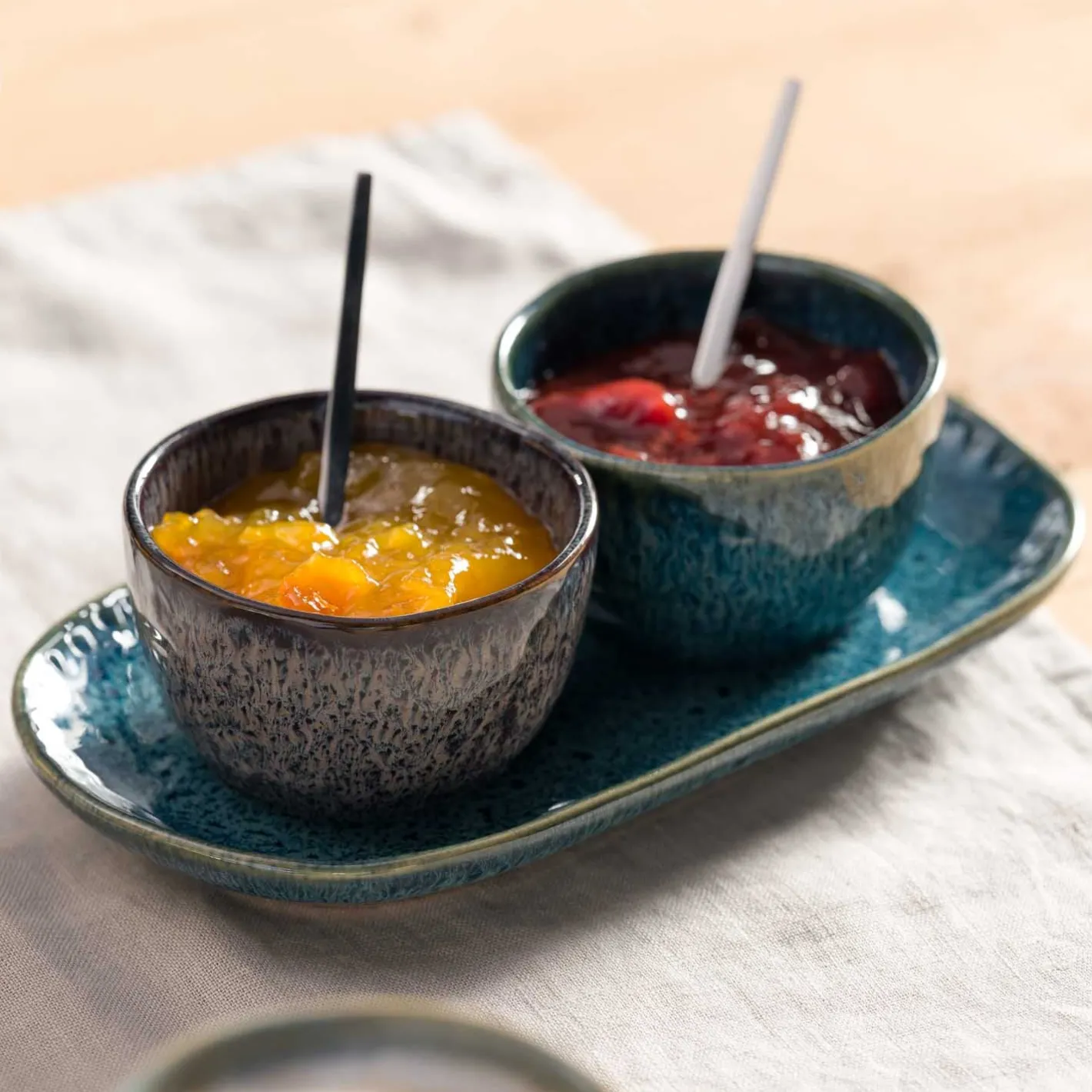 Keramikplatte MATERA 22 cm x 12 cm blau*LEONARDO Online