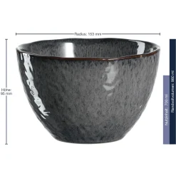 Keramikschale MATERA 15 cm anthrazit 6er-Set*LEONARDO