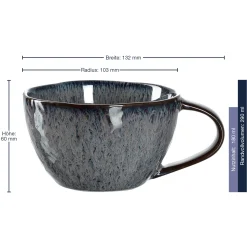 Keramiktasse MATERA 290 ml anthrazit 4er-Set*LEONARDO Outlet