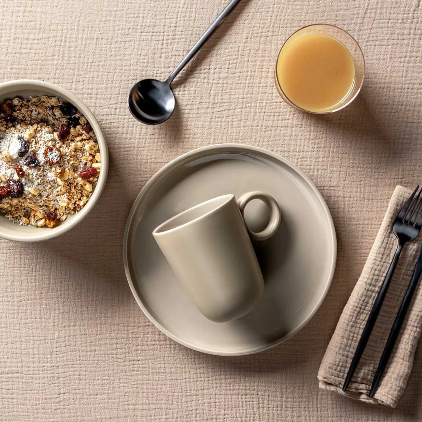 Keramiktasse ROMA 400 ml beige 6er-Set*LEONARDO Discount