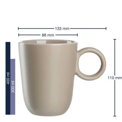 Keramiktasse ROMA 400 ml beige 6er-Set*LEONARDO Discount