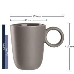 Keramiktasse ROMA 400 ml taupe 6er-Set*LEONARDO Discount