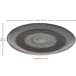 Keramikteller MATERA 23 cm anthrazit 6er-Set*LEONARDO Online