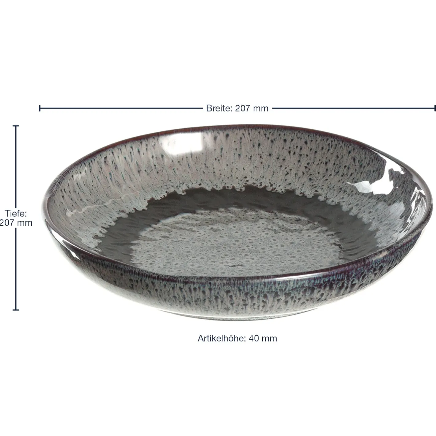 Keramikteller MATERA 21 cm anthrazit tief 6er-Set*LEONARDO Outlet