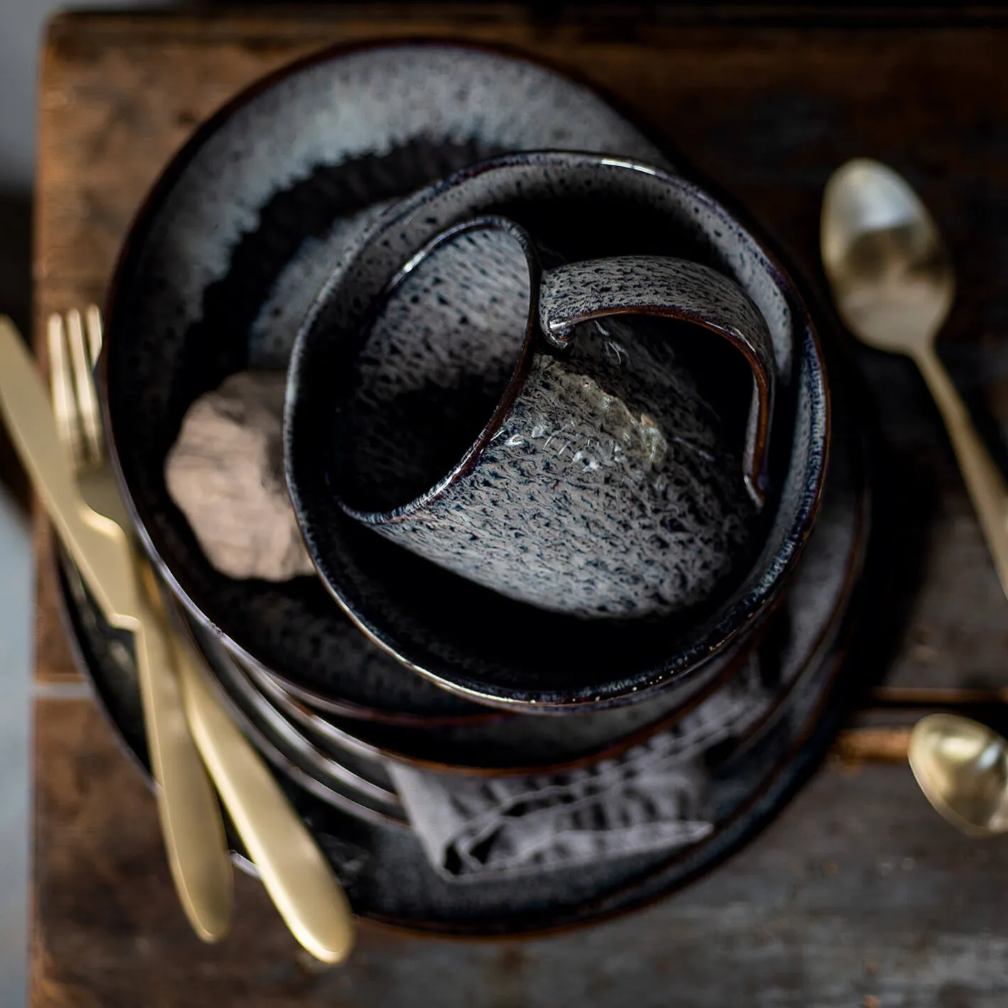 Keramikteller MATERA 21 cm anthrazit tief 6er-Set*LEONARDO Outlet