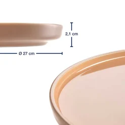 Keramikteller ROMA 27 cm apricot 6er-Set*LEONARDO