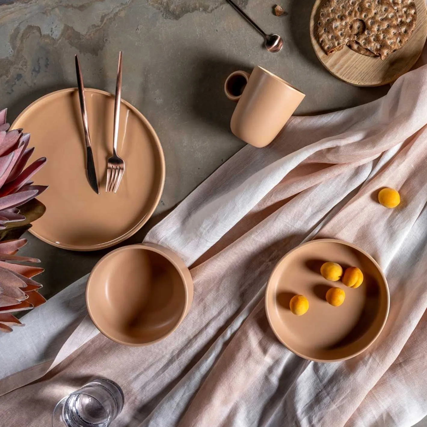 Keramikteller ROMA 27 cm apricot 6er-Set*LEONARDO