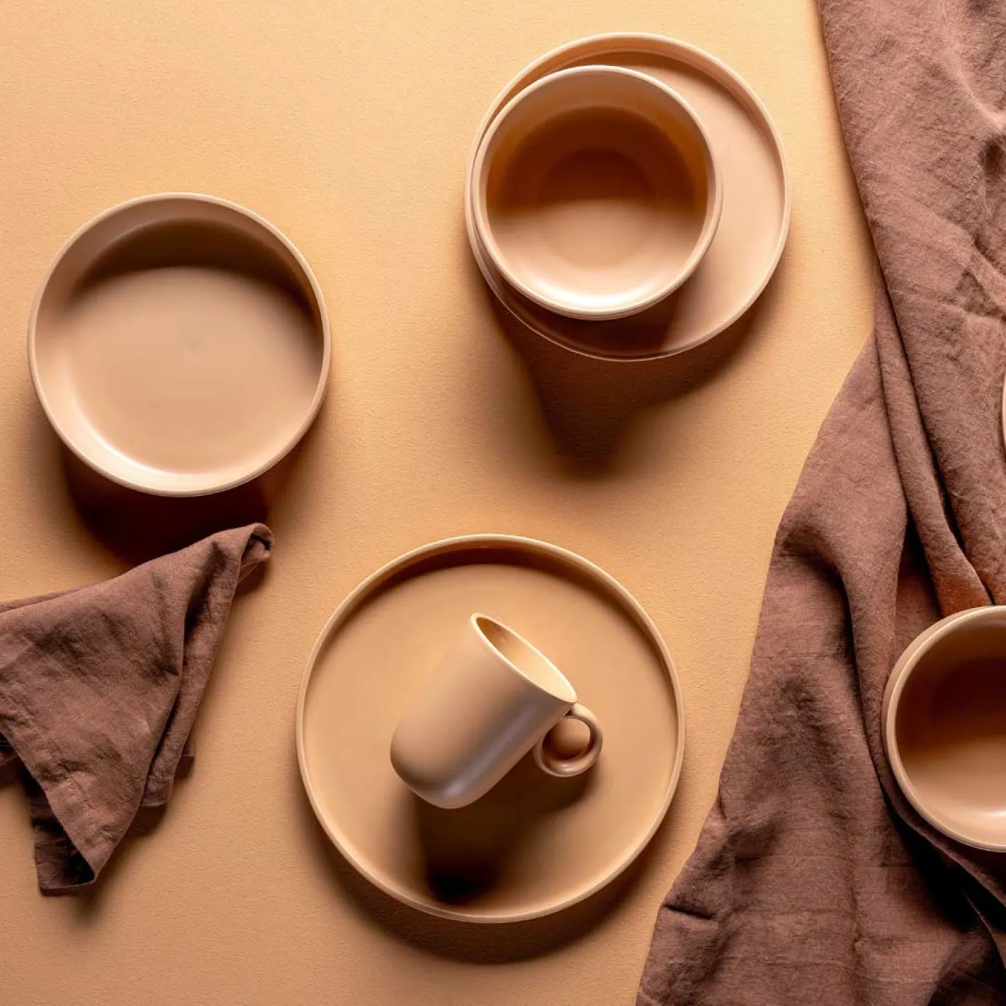 Keramikteller ROMA 27 cm apricot 6er-Set*LEONARDO