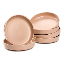 Keramikteller ROMA 20 cm apricot tief 6er-Set*LEONARDO Outlet