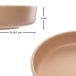 Keramikteller ROMA 20 cm apricot tief 6er-Set*LEONARDO Outlet